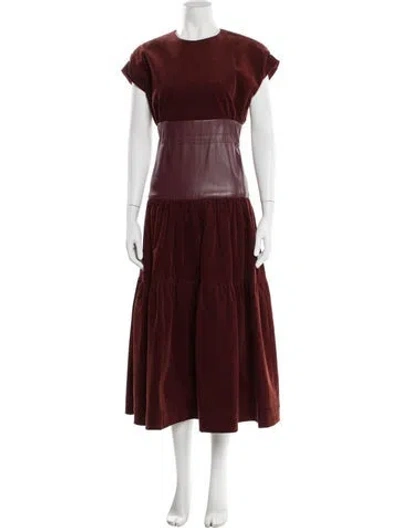 Pre-owned Bibhu Mohapatra Corduroy Long Dress In Brown