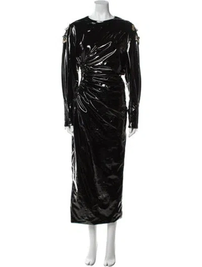 Pre-owned Bibhu Mohapatra Crew Neck Long Dress In Black