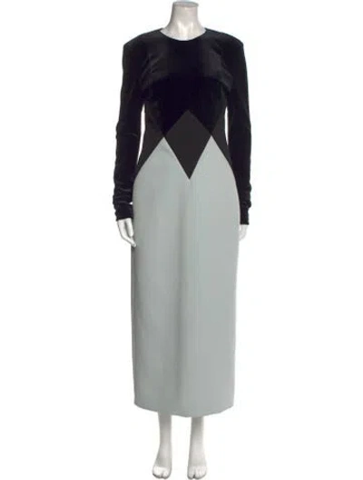 Pre-owned Bibhu Mohapatra Crew Neck Long Dress In Black