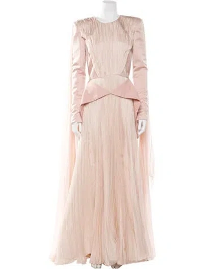 Pre-owned Bibhu Mohapatra Crew Neck Long Dress In Pink