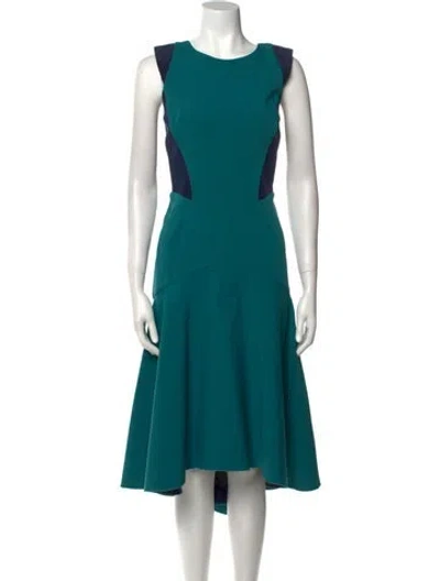 Pre-owned Bibhu Mohapatra Crew Neck Midi Length Dress In Green