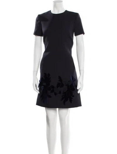 Pre-owned Bibhu Mohapatra Crew Neck Mini Dress In Blue