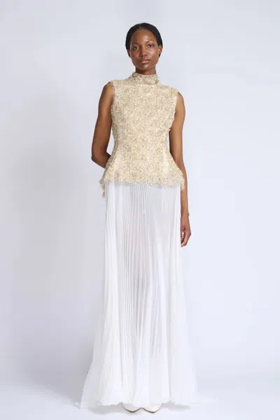 Bibhu Mohapatra Crystal Top With Chiffon Gown In Multi