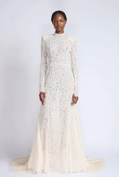 Bibhu Mohapatra Ivory Lace And Tulle Gown