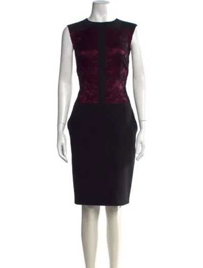 Pre-owned Bibhu Mohapatra Lace Pattern Knee-length Dress In Black