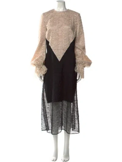 Pre-owned Bibhu Mohapatra Lace Pattern Long Dress In Black