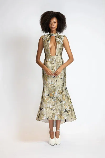 Bibhu Mohapatra Marble Jacquard Dress