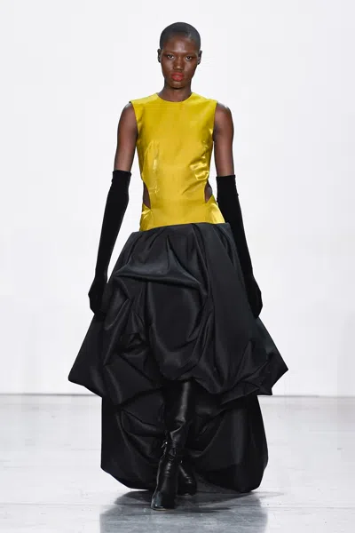 Bibhu Mohapatra Metal Twill Gown In Black
