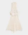 Bibhu Mohapatra Nomad High-low Floral Lace Halter Gown In Neutral
