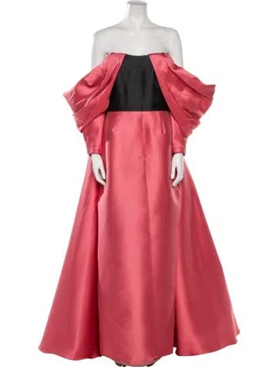 Pre-owned Bibhu Mohapatra Off-the-shoulder Long Dress In Pink