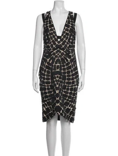 Pre-owned Bibhu Mohapatra Patterned Knee-length Dress In Black