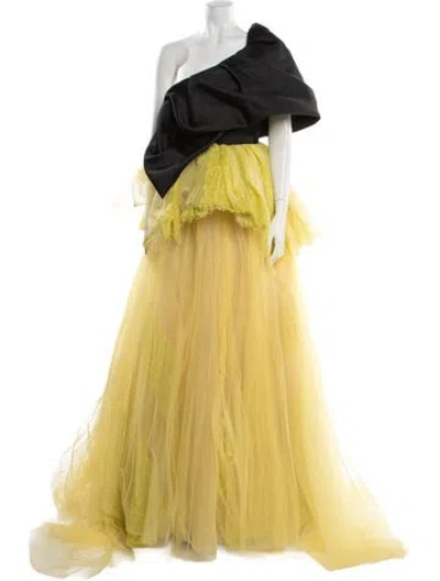 Pre-owned Bibhu Mohapatra Patterned Long Dress In Green