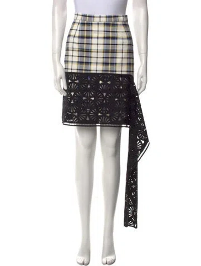 Pre-owned Bibhu Mohapatra Plaid Print Midi Length Skirt In White