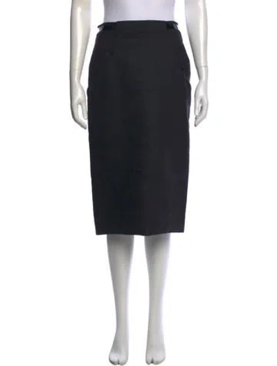 Pre-owned Bibhu Mohapatra Pleated Accents Midi Length Skirt In Black