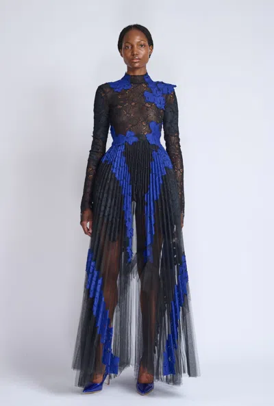 Bibhu Mohapatra Pleated Tulle Dress With Applique