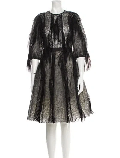 Pre-owned Bibhu Mohapatra Printed Midi Length Dress In Black