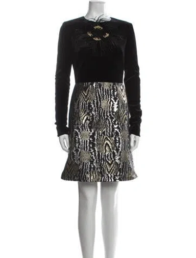 Pre-owned Bibhu Mohapatra Printed Mini Dress In Black