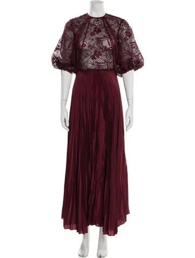 Pre-owned Bibhu Mohapatra Satin Long Dress In Burgundy