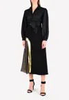 Shop Bibhu Mohapatra Sheer Panel Midi Skirt In Black