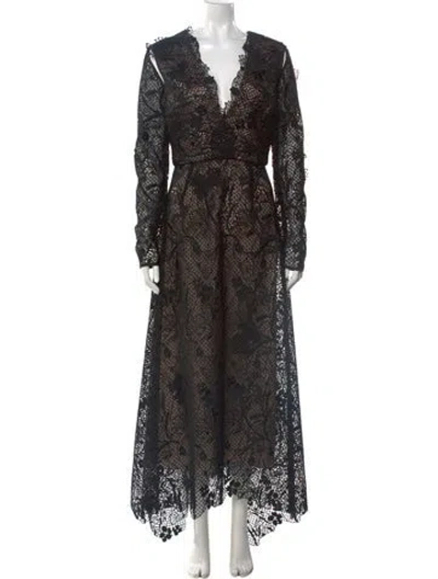Pre-owned Bibhu Mohapatra Silk Long Dress In Black