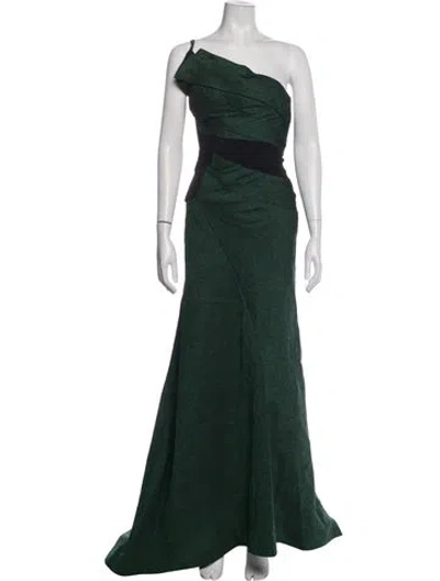 Pre-owned Bibhu Mohapatra Silk Long Dress In Green