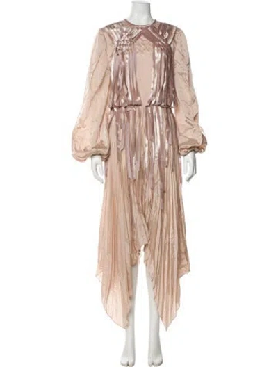 Pre-owned Bibhu Mohapatra Silk Long Dress In Neutral