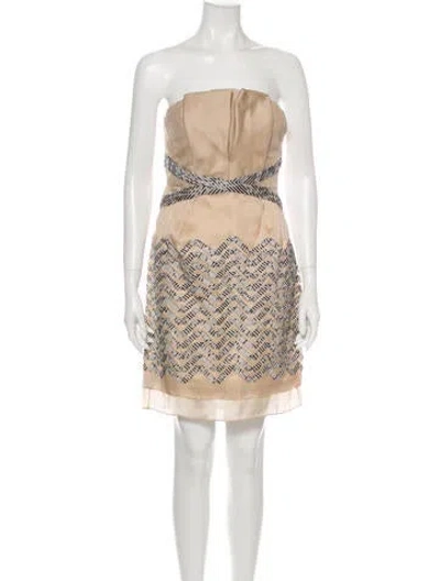 Pre-owned Bibhu Mohapatra Silk Mini Dress In Neutral