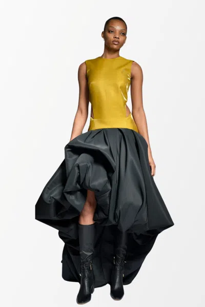 Bibhu Mohapatra Sleeveless Metal Twill Gown In Black