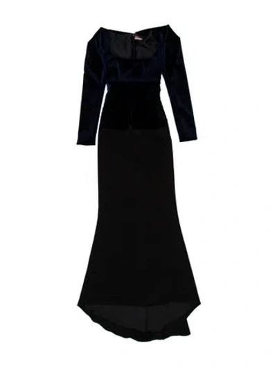 Pre-owned Bibhu Mohapatra Square Neckline Long Dress In Black