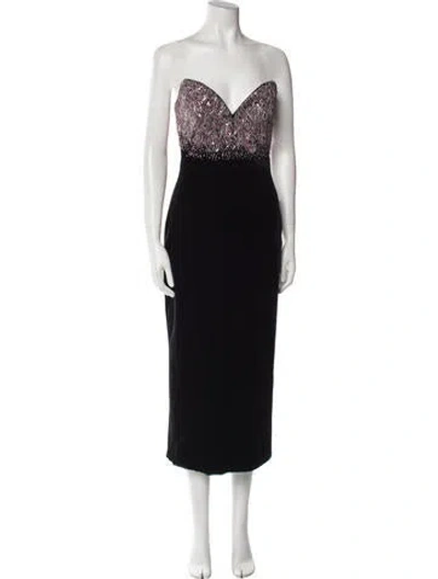 Pre-owned Bibhu Mohapatra Strapless Midi Length Dress In Black