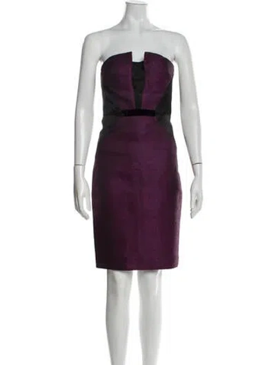 Pre-owned Bibhu Mohapatra Strapless Mini Dress In Purple