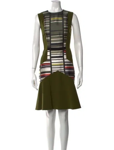Pre-owned Bibhu Mohapatra Striped Knee-length Dress In Green