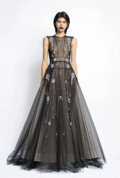 Bibhu Mohapatra Tulle Gown With Pleated Ball Skirt In Black