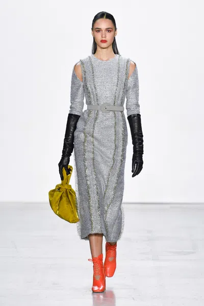 Bibhu Mohapatra Tweed Sheath Dress In Gray