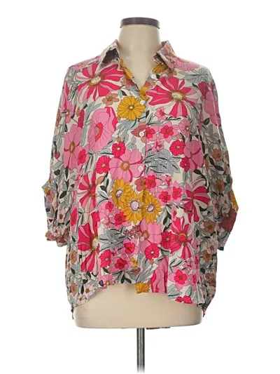 Pre-owned Bibi 3/4 Sleeve Blouse In Pink