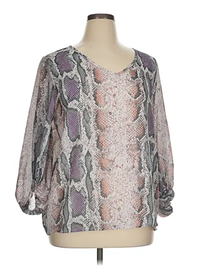 Pre-owned Bibi 3/4 Sleeve Blouse In Silver
