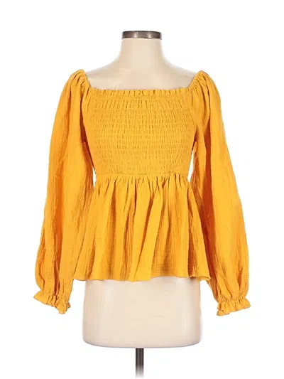 Pre-owned Bibi 3/4 Sleeve Blouse In Yellow