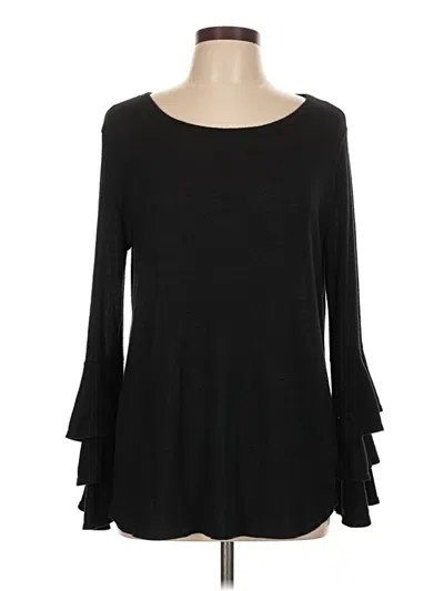 Pre-owned Bibi 3/4 Sleeve Top Black Boatneck Tops