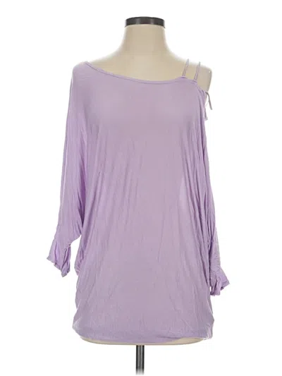 Pre-owned Bibi 3/4 Sleeve Top Purple One Shoulder Neckline Tops