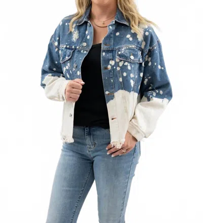 Bibi Acid Wash Boyfriend Denim Jacket In Multi In Blue