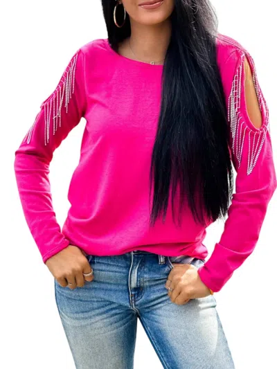 Bibi All You Could Want Rhinestone Top In Pink