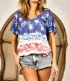 Bibi American Flag Theme Top In Star Print In Multi