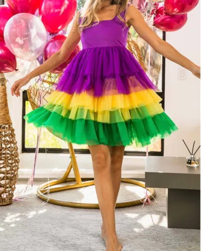 Bibi Baby Doll Tiered Ruffle Dress In Purple