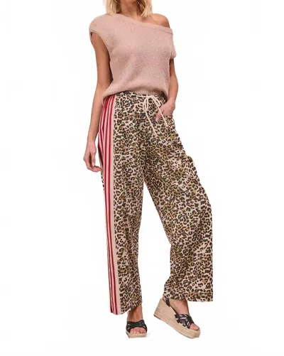 Bibi Bold Moves Drawstring Pants In Leopard Print In Multi