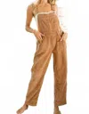 Bibi Carmen Corduroy Cross Back Overalls In Camel