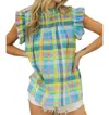 Bibi Check Plaid Top In Multi-colored In Multi