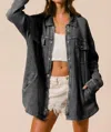Bibi Codie Shacket In Charcoal In Pink