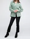 Bibi Corduroy Buttoned Down Jacket In Olive In Green