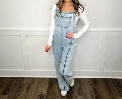 Bibi Cotton Denim Overall Jumpsuit In Blue