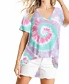 Bibi Cypress Tie Dye Top In Lavender Multi In Purple